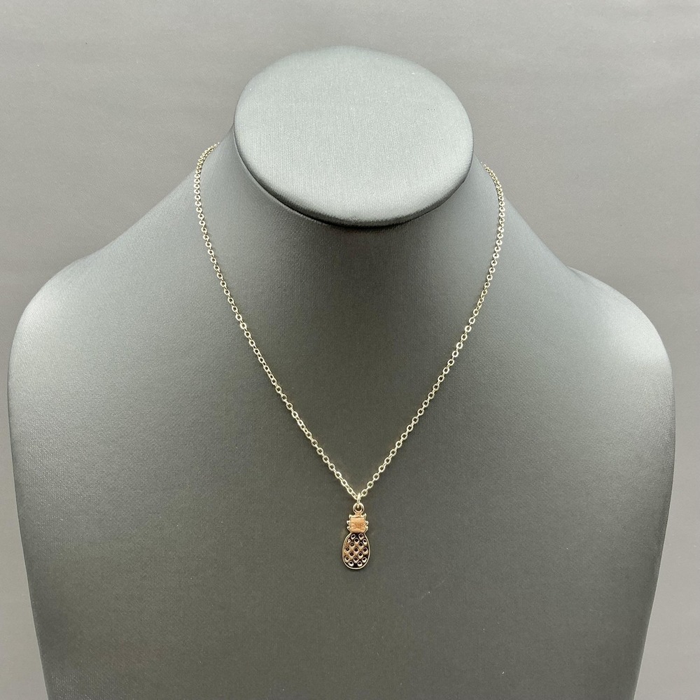 LC Necklace Gold Tone Pineapple Pendant Chain Womens Beach Summer Jewelry 18"‎